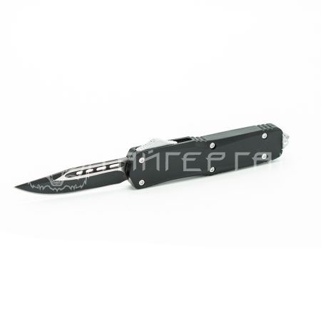 Нож автомат. выкидной по типу Microtech, черный (рукоятка металл, сталь 440С)