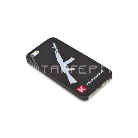 Чехол для iPhone 5/5S с силуэтом автомата Калашникова и фирменным логотипом (черный)