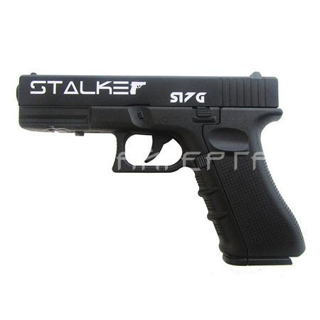 Пистолет газобалон. CO2 Stalker S17G (аналог Glock17) к.4,5 металл-пластик, черный