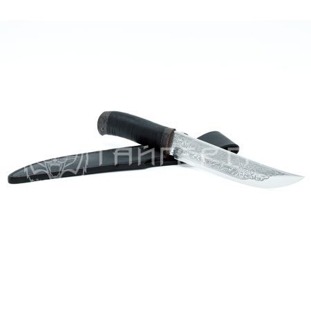 Нож Атаман 95х18 кожа текстолит стандартная гравировка Росоружие