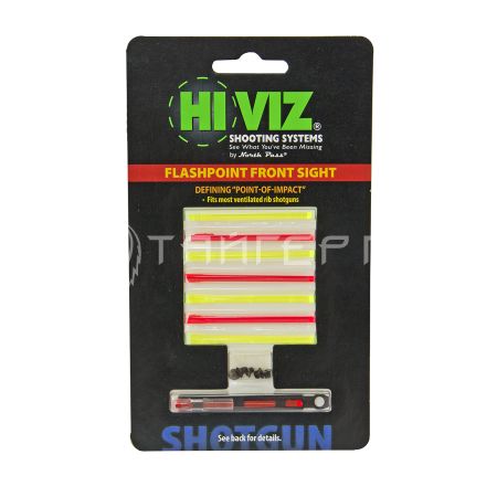мушка HiViz  FlashPoint для гладк.ружей, набор 8 волокон (красн.+желт.) + планка и винты  FP1001