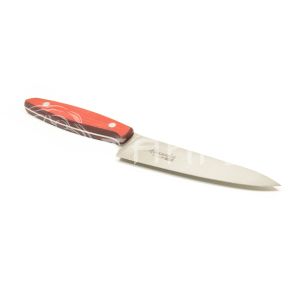 нож кухонный ALEXANDER M PRO AUS-8 RED G10 (Satin, Black-Red G10 Handle)