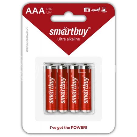 Батарейки Smartbuy   AAA   LR 03 ( 4 )