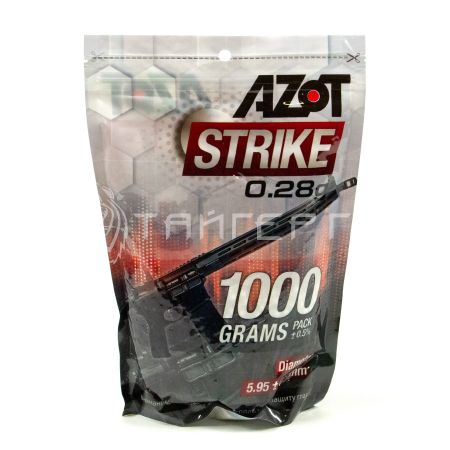 Шарики 6мм AZOT STRIKE 0,28г белые (1 кг. пакет)