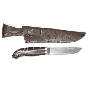 Нож Финский,кован ст. 95*18 со следами ковки, граб, литье