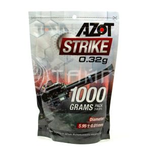 Шарики 6мм AZOT STRIKE 0,32г белые (1 кг. пакет)