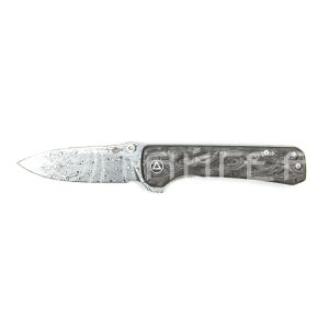 Нож складной QSP QS131-A Hawk рукоять карбон мрамор., клинок дамаск ламанир.