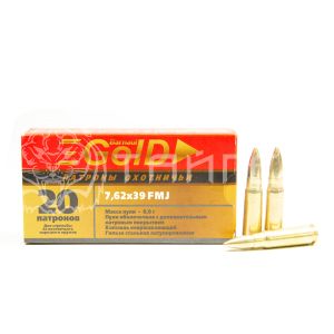 Патрон 7,62х39 БПЗ Gold FMJ 8,0г/123гр об. латун. гильза (20шт)